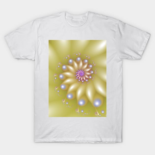 Yellow spiral fractal T-Shirt by pinkal